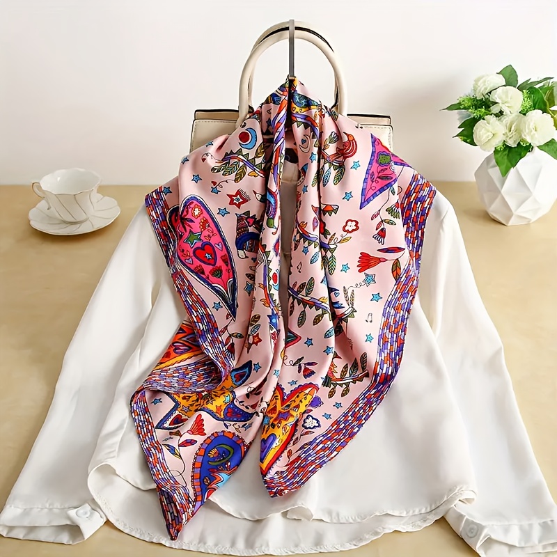 Travel Accessories To Gift - Elegancki damski szal z poliestru, ozdobny