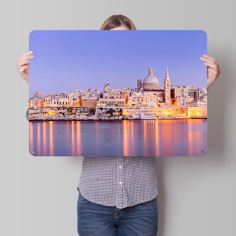 Travel Accessories Malta - Metalowy plakat 3D Malta Valletta, personalizowana