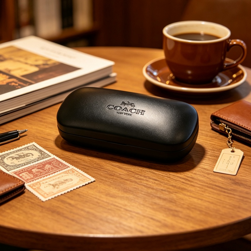 Travel Accessories Gifts For Men - COACH Czarne, twarde etui na okulary,
