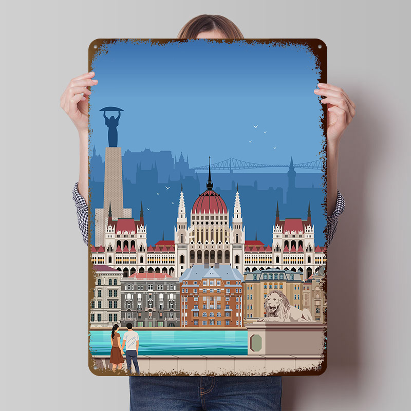 Plakat z Budapesztu, blaszany, – Travel Accessories For Europe recenzja i cena