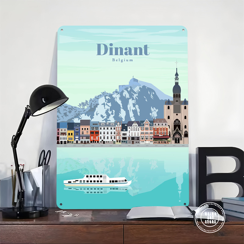 Plakat z nadrukiem Dinant, per – Travel Accessories For Europe recenzja i cena