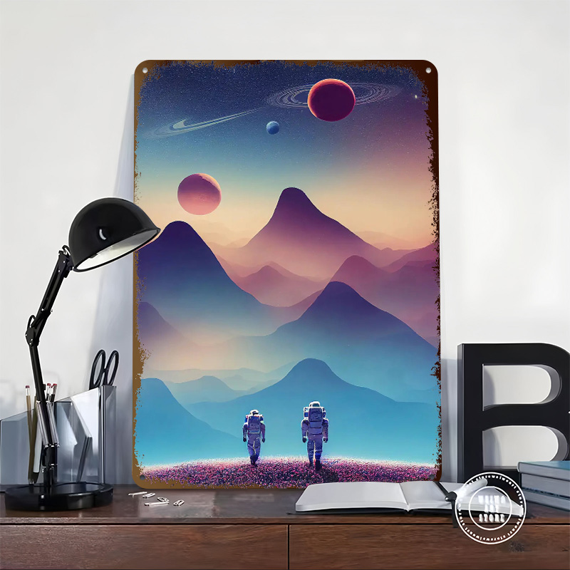 Plakat z astronautą w podróży, – Travel Accessories For Europe recenzja i cena